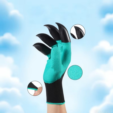 Gardening Gloves for garden Digging Planting with 4 ABS Plastic Claws