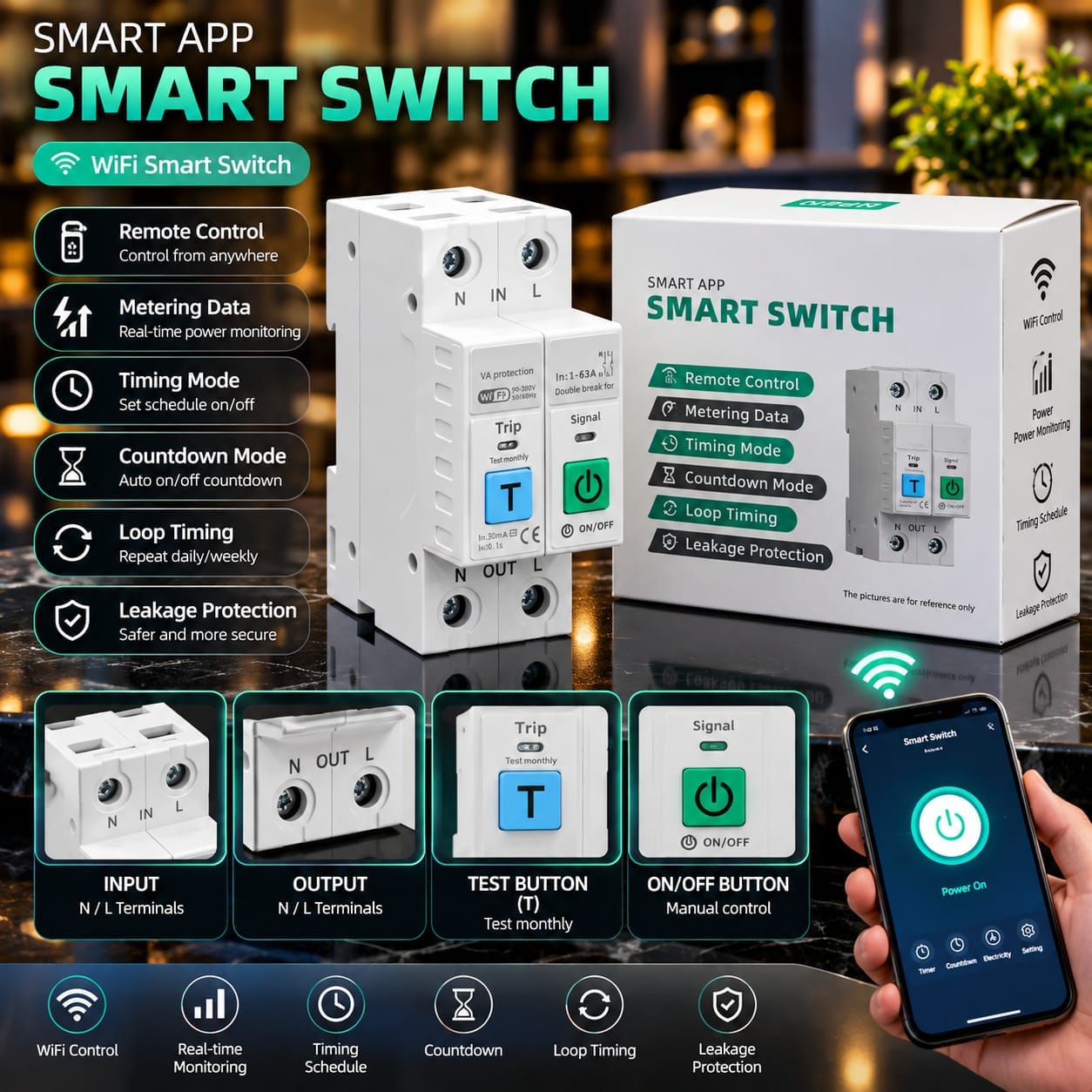 Wifi Smart Circuit Breaker 2P Iporter wholsaler AWC Traders Wifi Smart Circuit Breaker 2P Iporter wholsaler AWC Traders